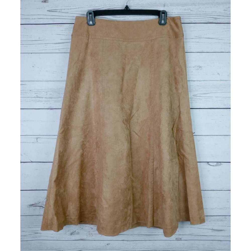 Liz Claiborne Women's Long Skirt with Liner Brown Size 10 Side Zipper